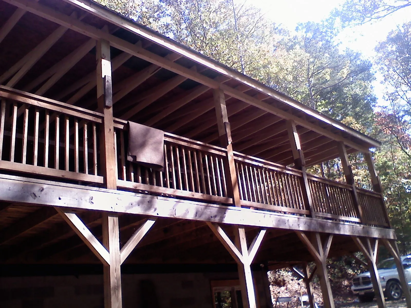Timber framing under a new elevated porch and deck — Roof Leak Repair in Saugus by Roofing Brothers
